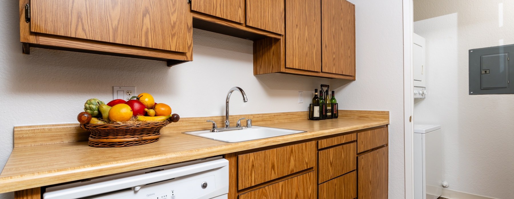 kitchen with wooden cabinets